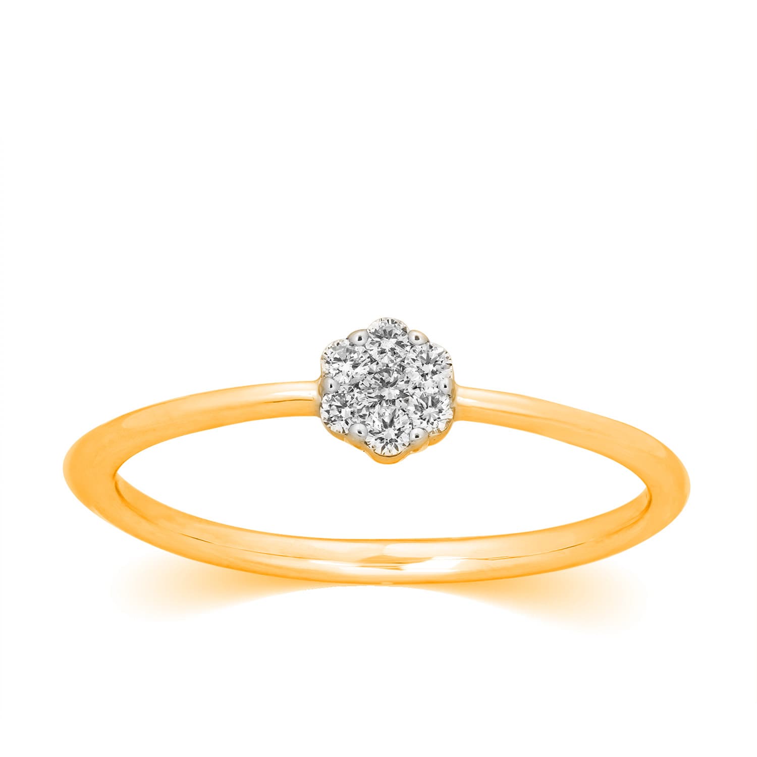 Simple diamantring i 18 karat guld eller vitguld, 0,11 ct - Vitguld, 56
