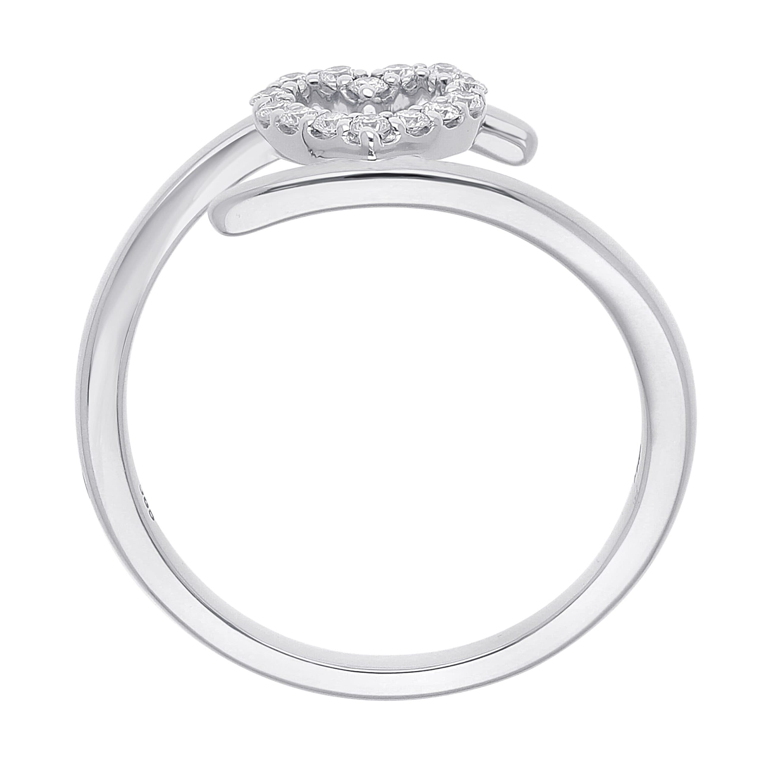 Hjärtring från "My love series" med 0.11 ct vita diamanter i 14 karat. - 57 / 18,0 mm, 14 karat vitt guld.