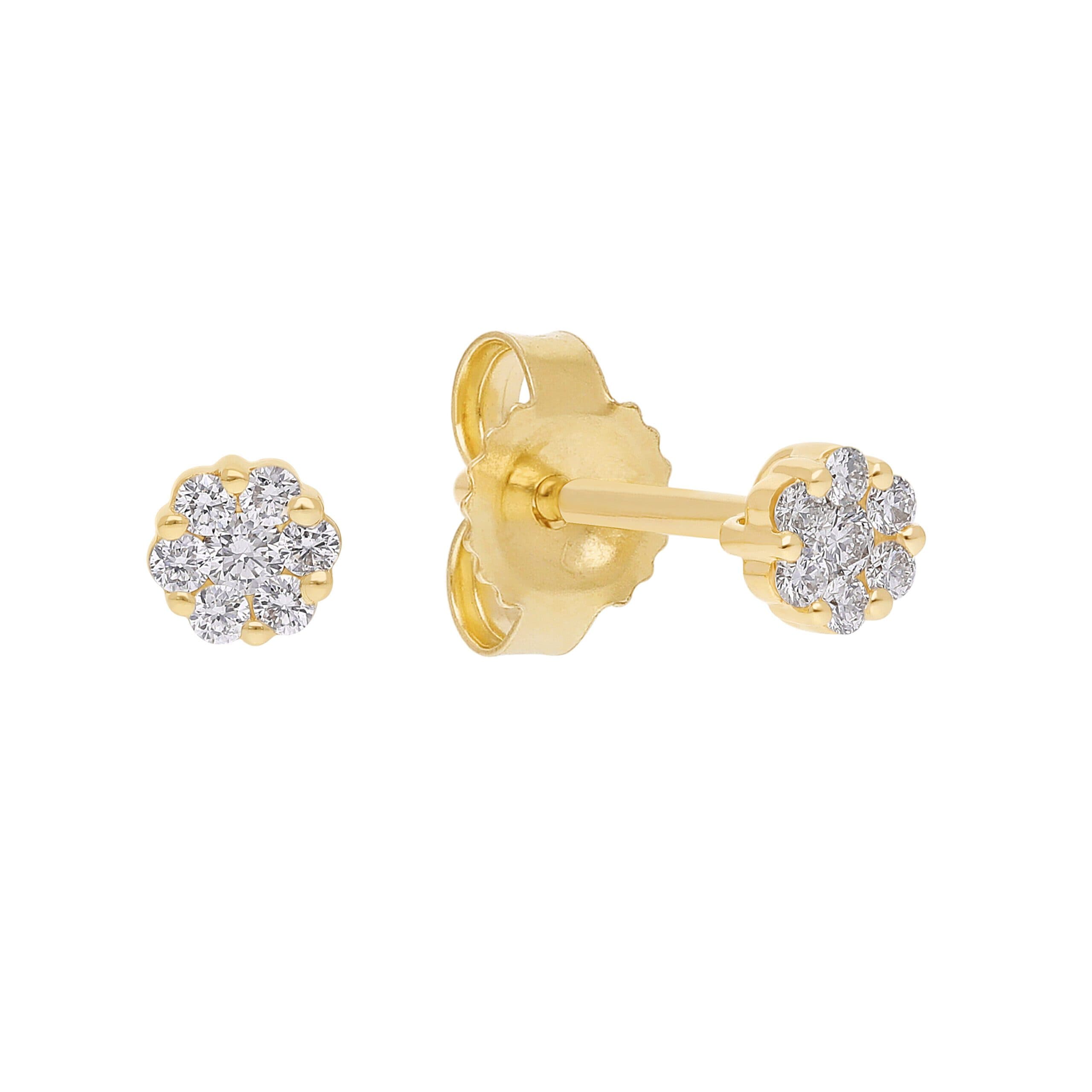 "Simple Flower" diamantörhängen i 14 ct. vitguld Guld- Rosa eller , 0,20 ct. diamanter - Guld