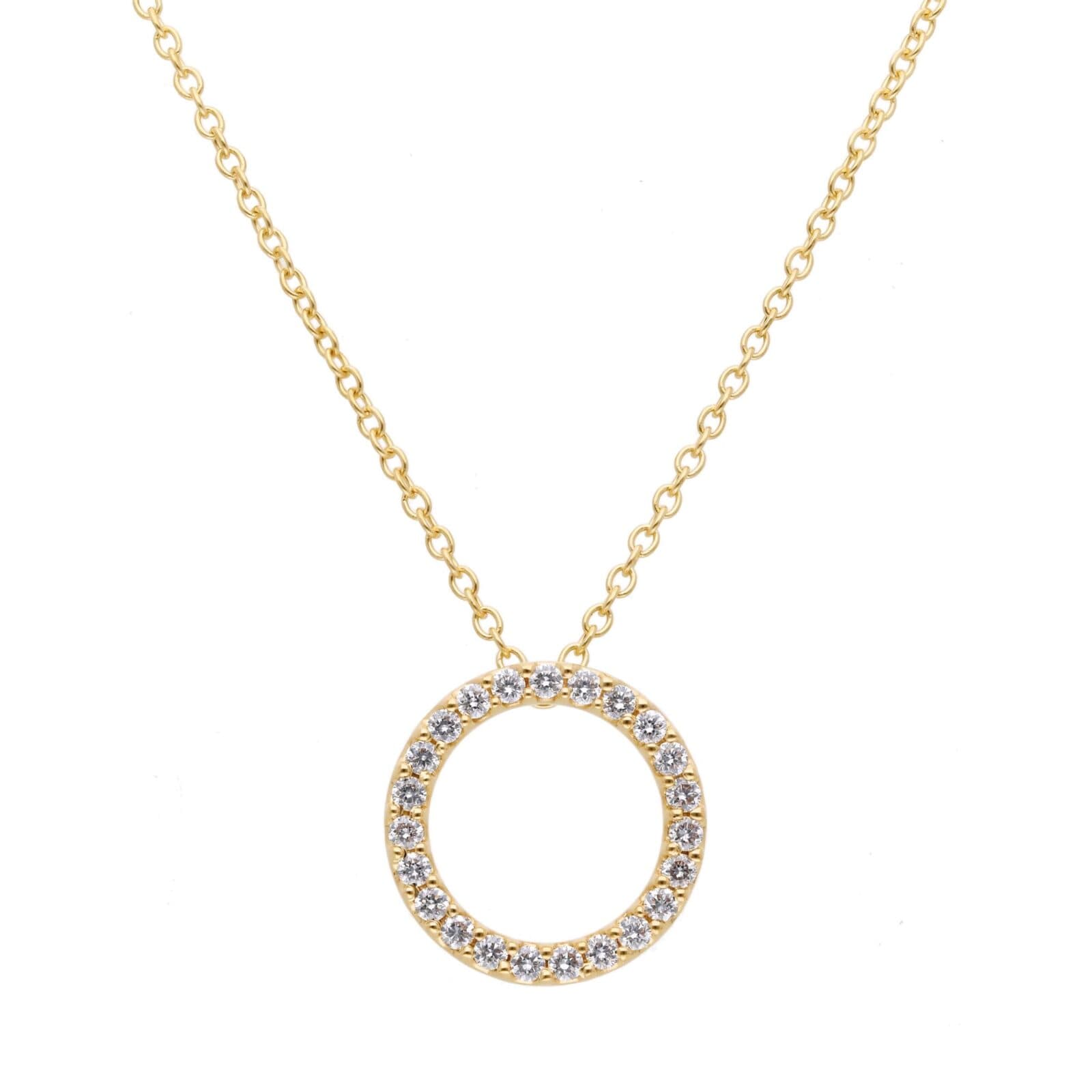 THE CIRCLE i 14Kt. Guld eller hvidguld, 0.25 ct. Diamanter. inkl. kedja - Guld