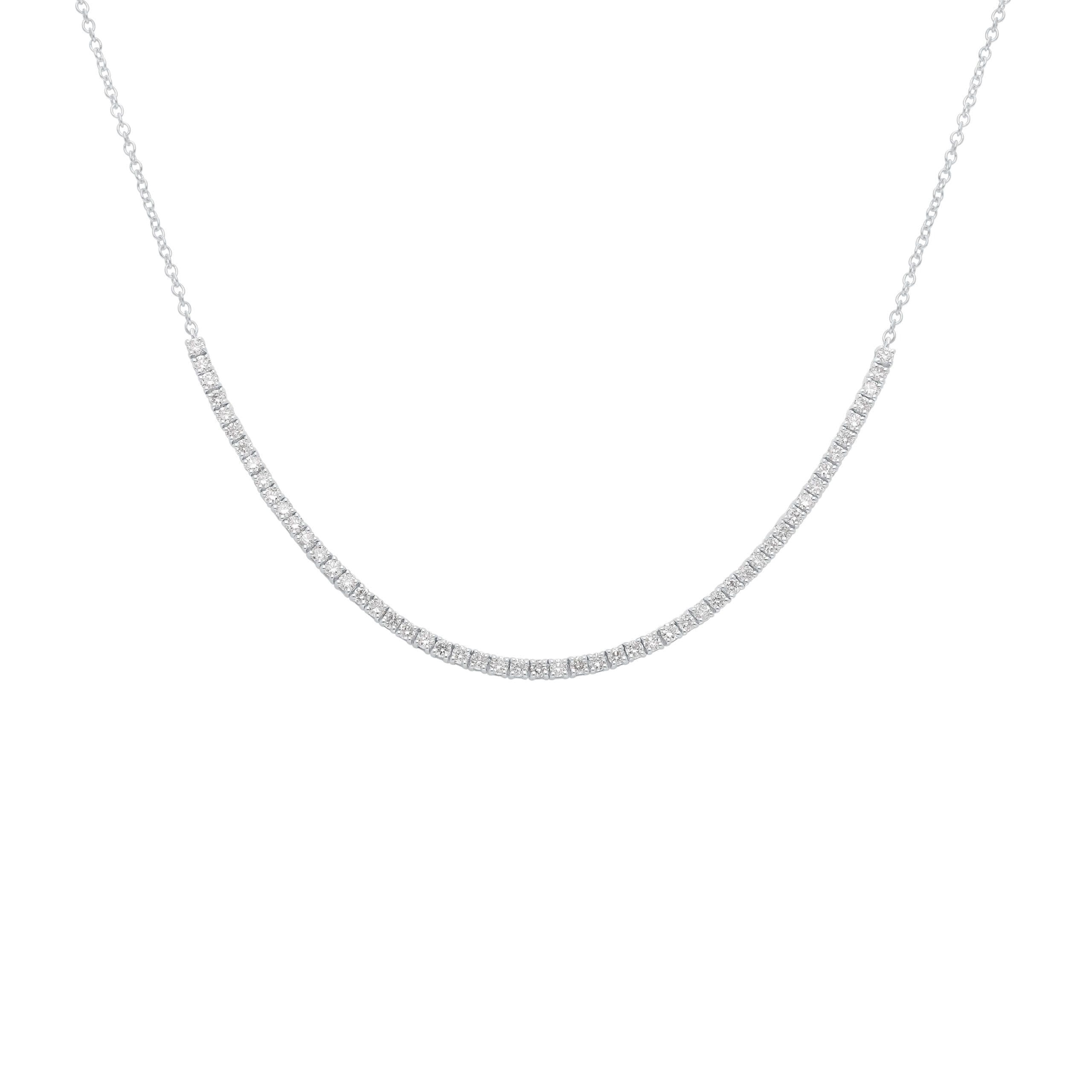 Tennishalsband i 14Kt. Guld eller vitguld, 1.00 ct. diamanter - Vitguld