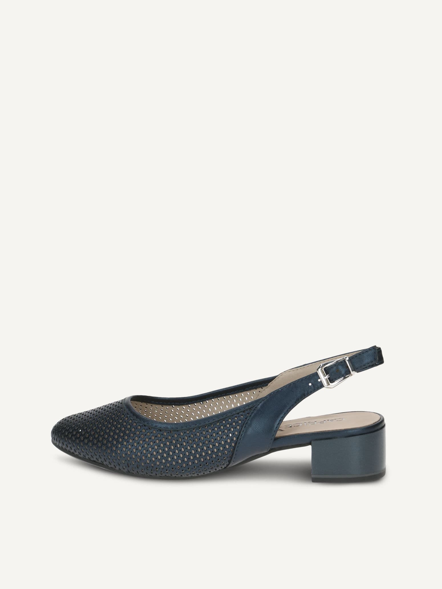 CAPRICE sling pumps, blue, made of Leather with Block heel, Size 37.5