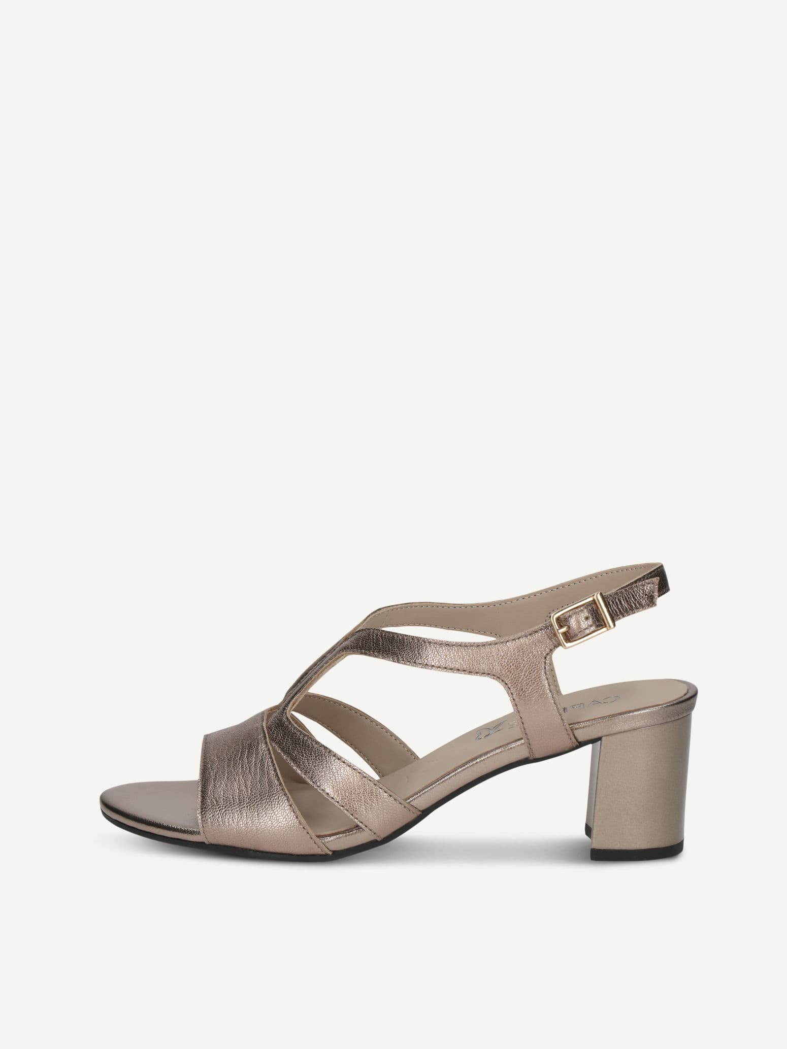 CAPRICE Heeled sandal, metallic, made of Leather with Block heel, Size 37.5