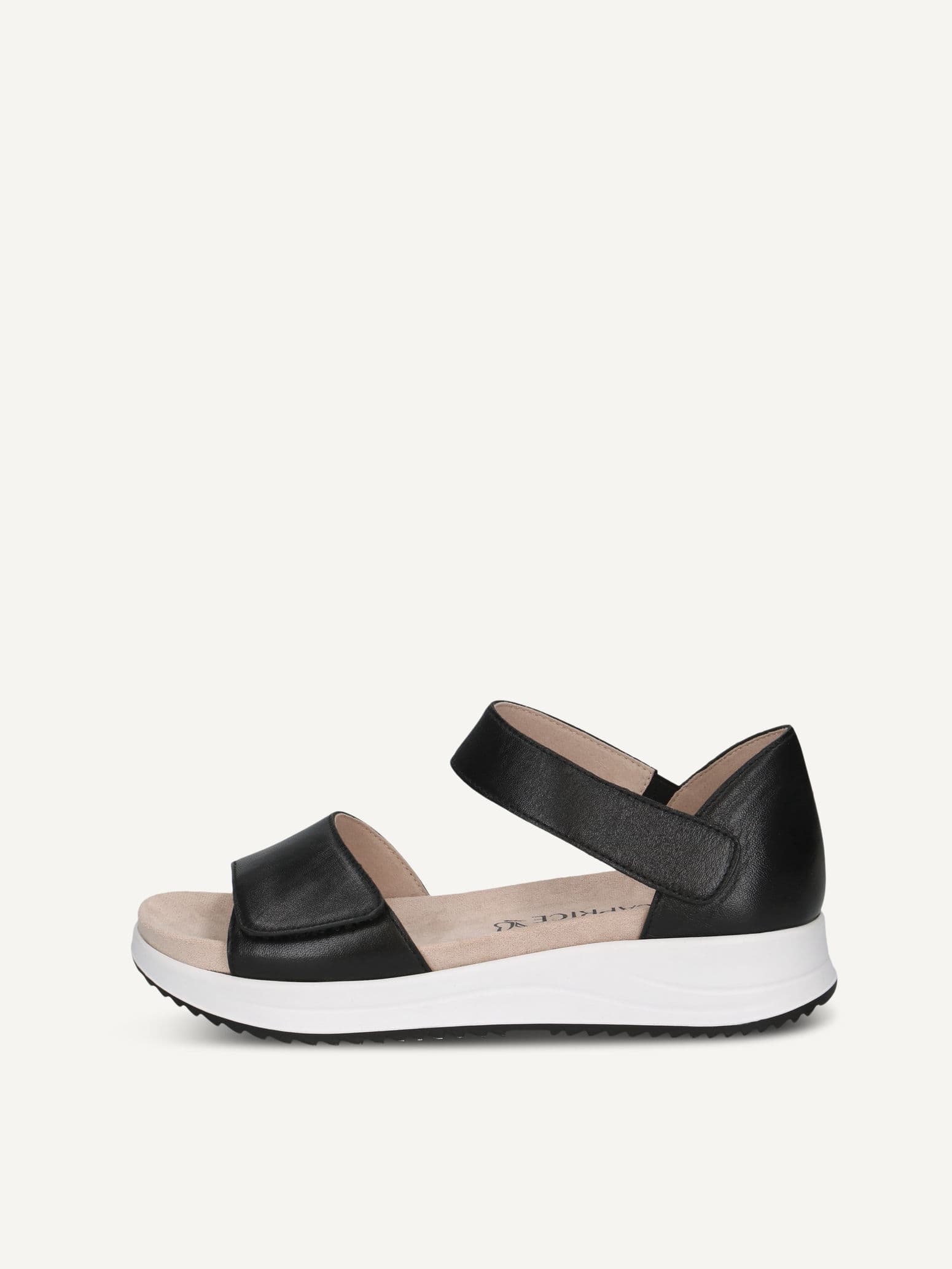 CAPRICE Sandal, black, made of Leather without heel, Size 41