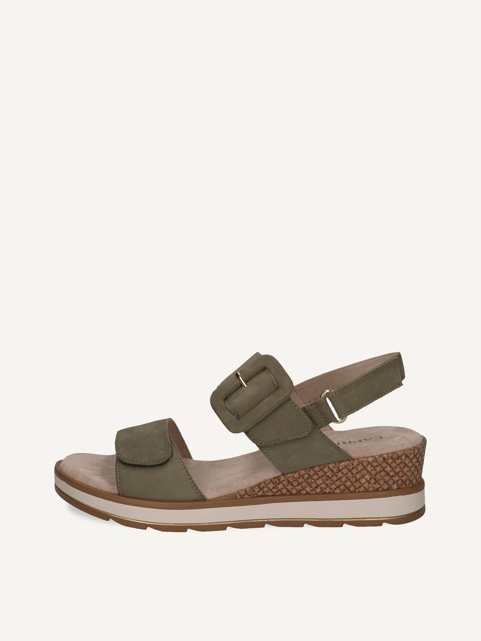 CAPRICE Heeled sandal, khaki, made of Leather without heel, Size 39