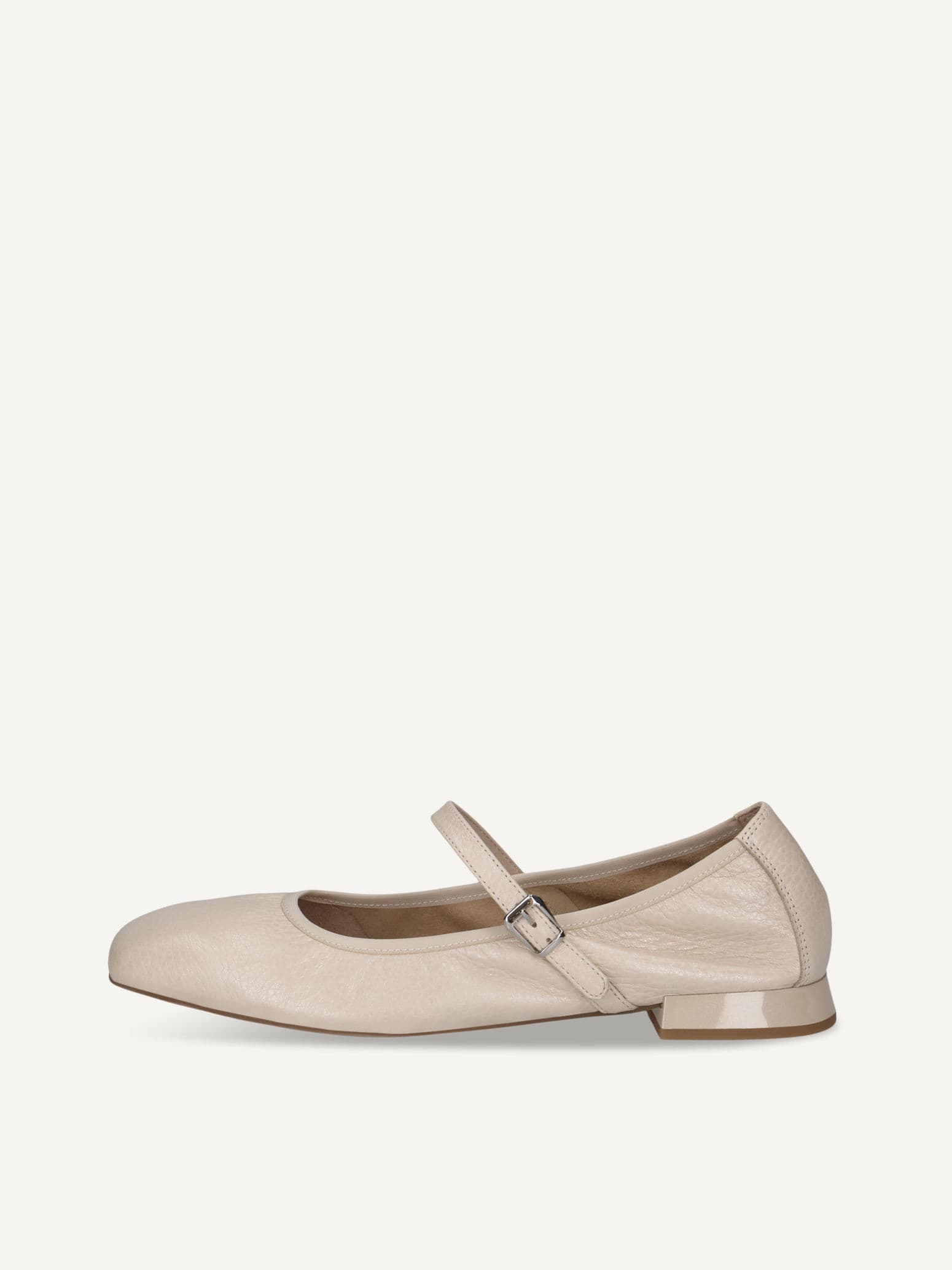 CAPRICE Ballerina, beige, made of Leather with Trapeze heel, Size 40