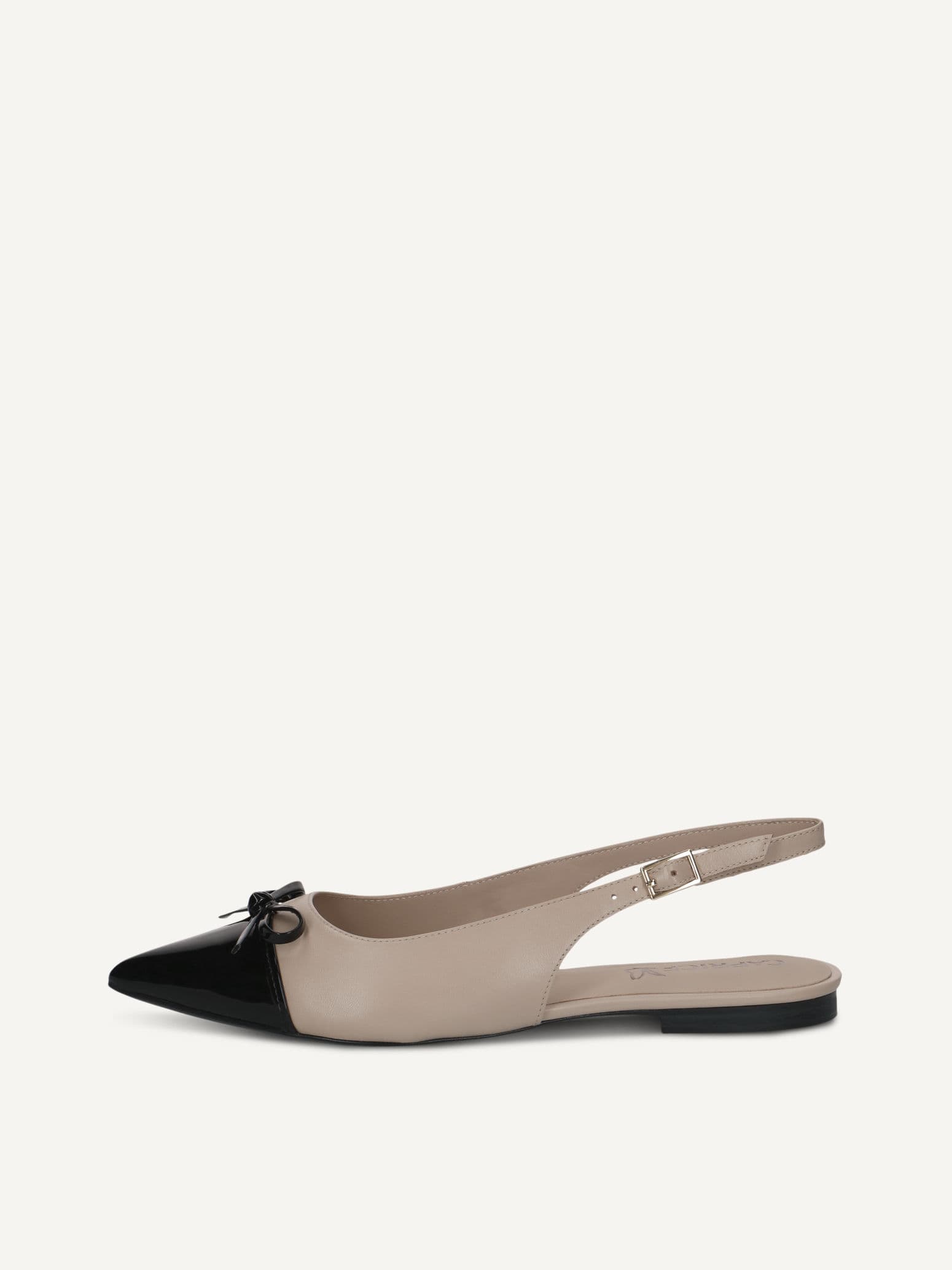 CAPRICE Ballerina, beige, made of Leather and textile with Block heel, Size 39