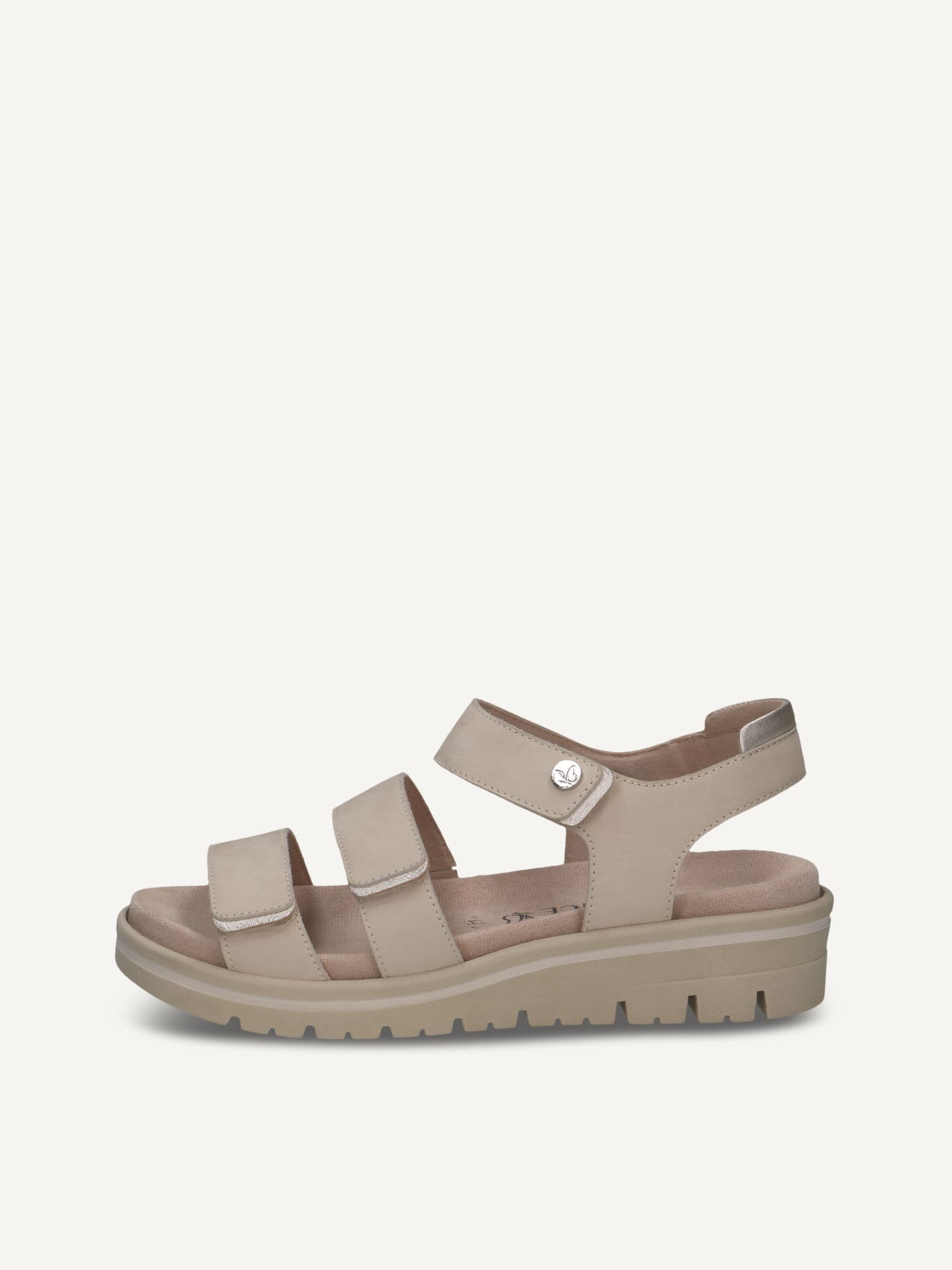 CAPRICE Sandal, white, made of Leather with Wedge heel, Size 42