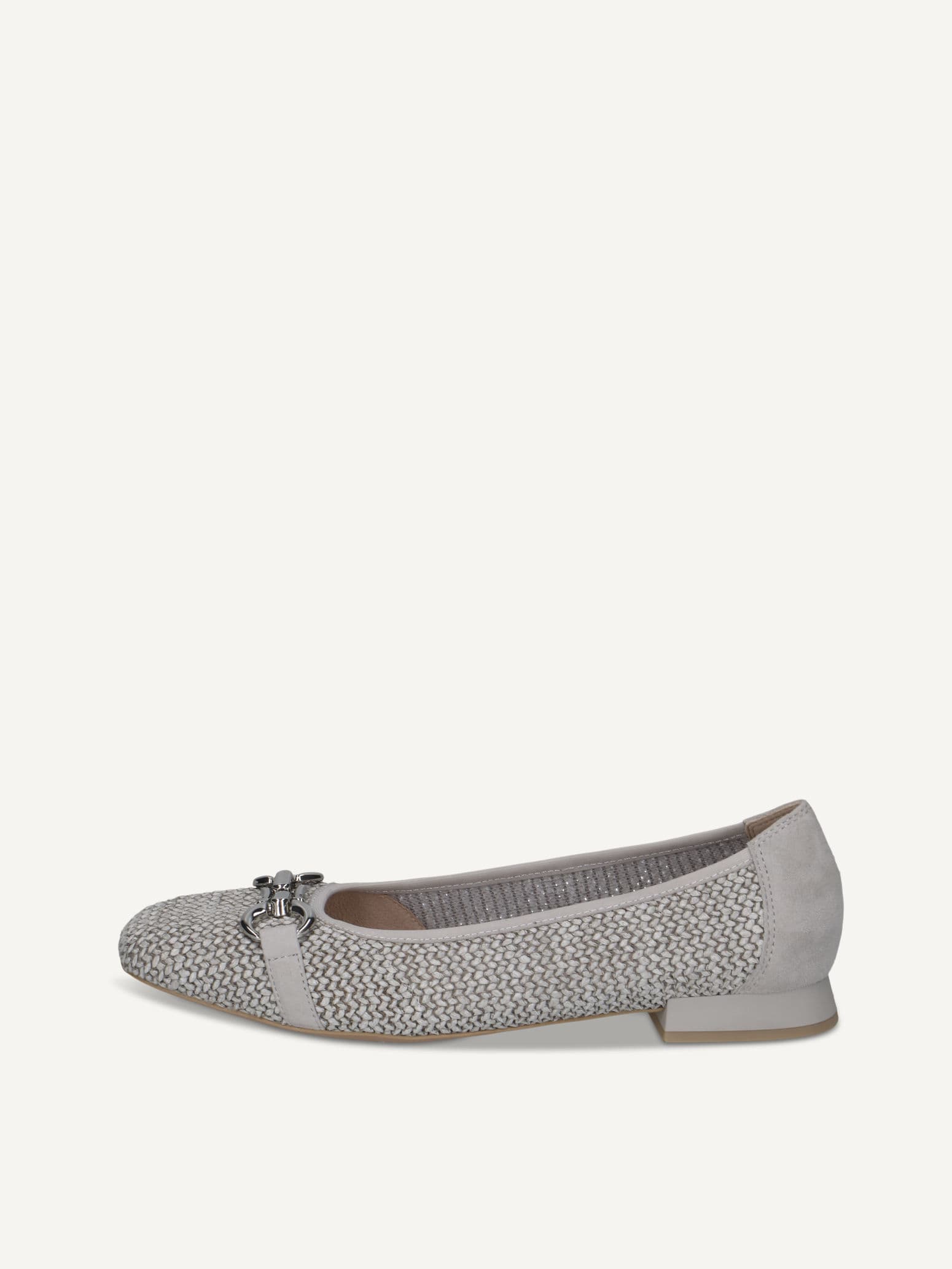 CAPRICE Ballerina, grey, made of Leather and synthetic with Trapeze heel, Size 41