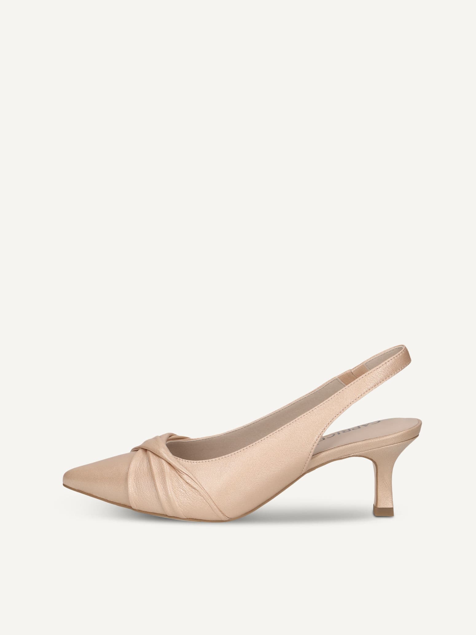 CAPRICE sling pumps, beige, made of Leather with Queenie, Size 40