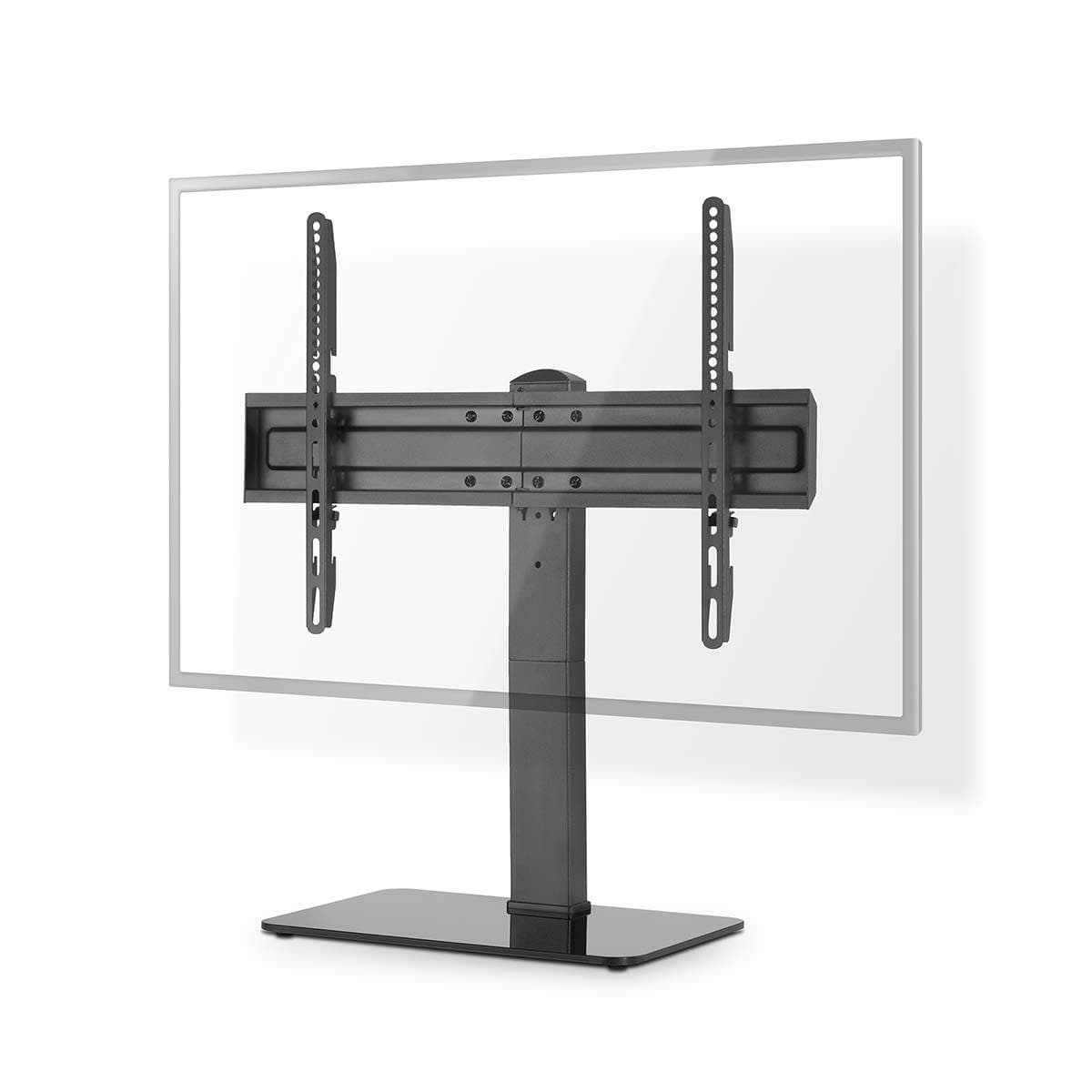Fast TV Stand | 37 - 70 " | Maximal skärmvikt som stöds: 40 kg | Justerbar förinställda höjder | Härdat glas / Stål | Svart