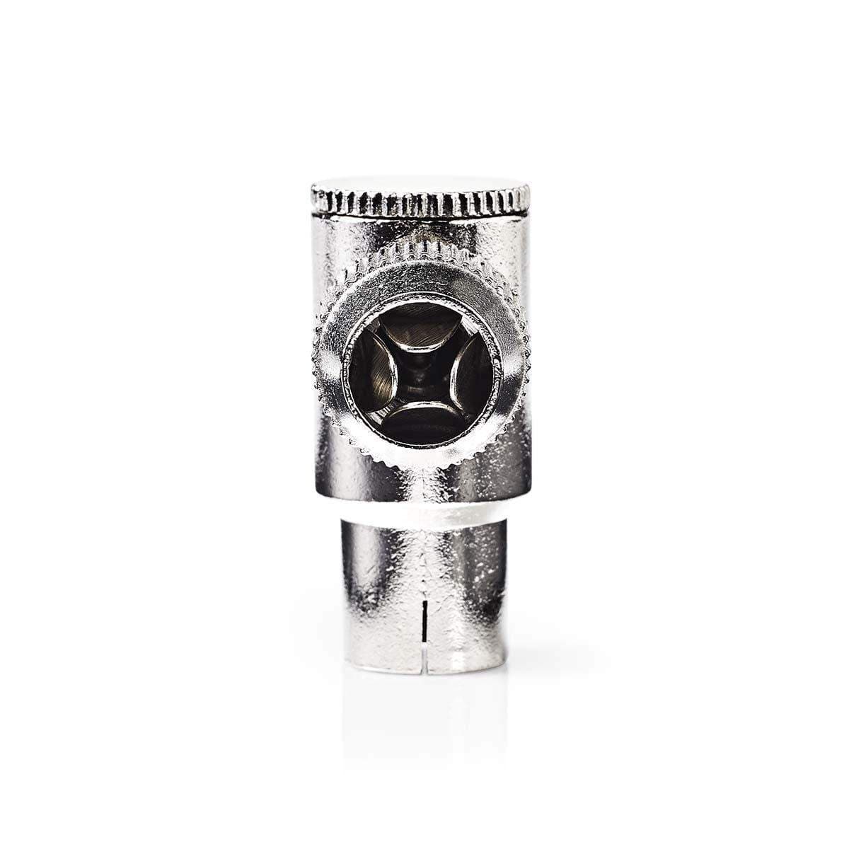 IEC (coax) | Vinklat | Hona | Nickelplaterad | 75 Ohm | Skruva | Kabel input diameter: 7.0 mm | Metall | Silver | 2 st. | Plastp