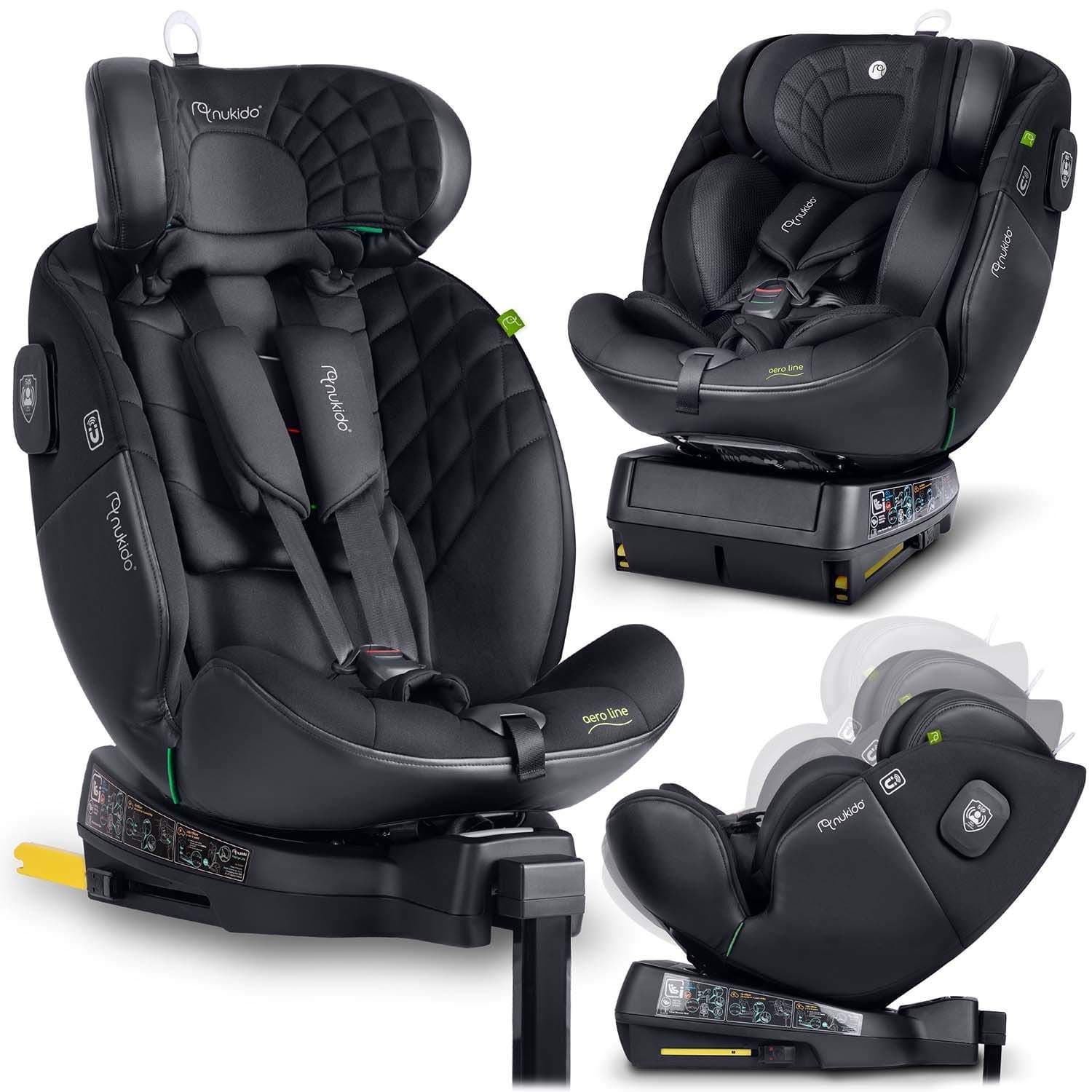Nukido Aero Line Bilbarnstol Svart 0-36kg ISOFIX