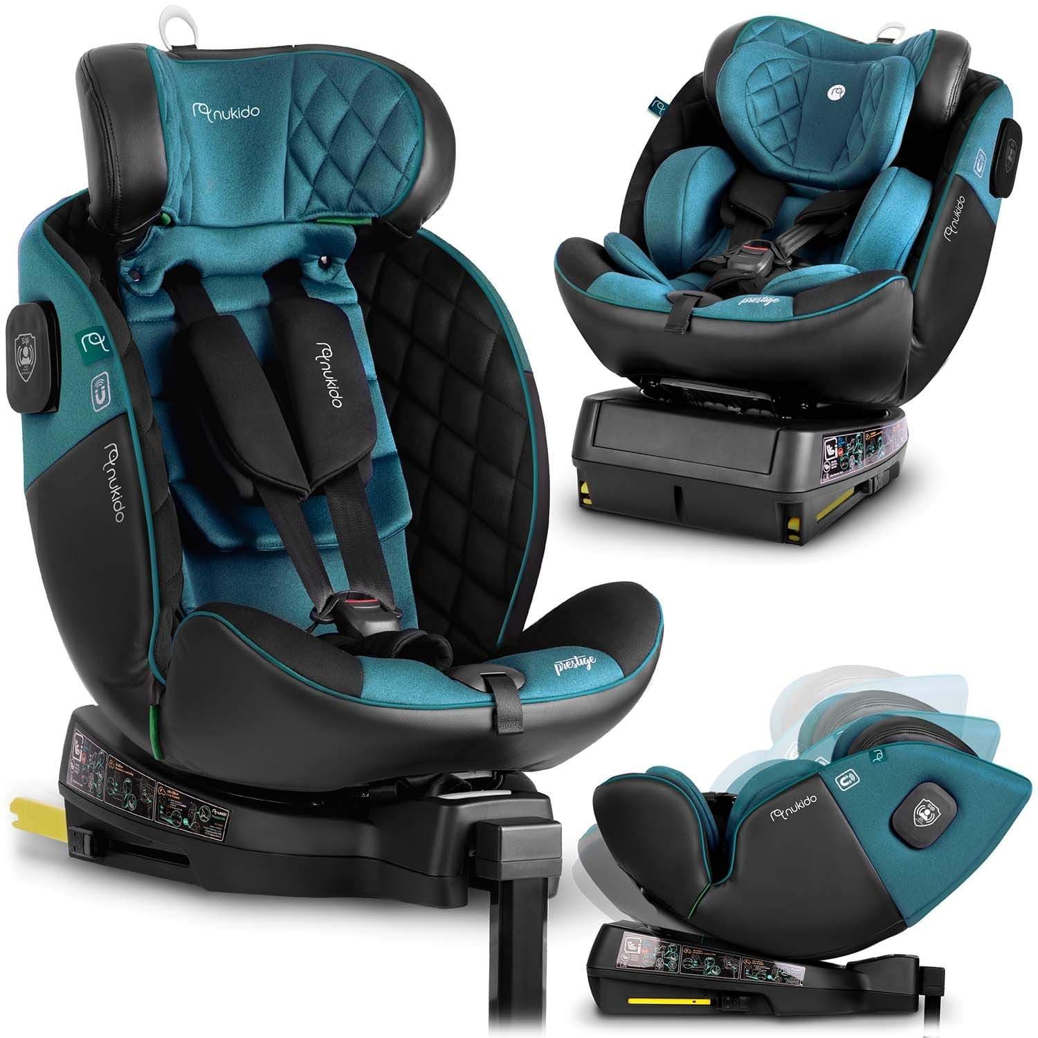 Nukido Prestige Line Bilbarnstol Svart/Blå 0-36kg ISOFIX
