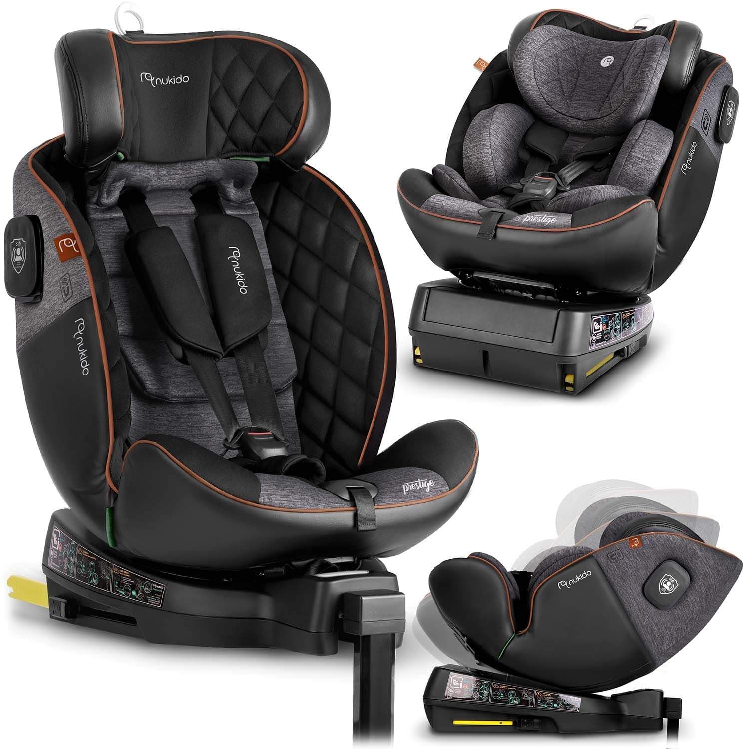 Nukido Prestige Line Bilbarnstol Svart/Grå 0-36kg ISOFIX
