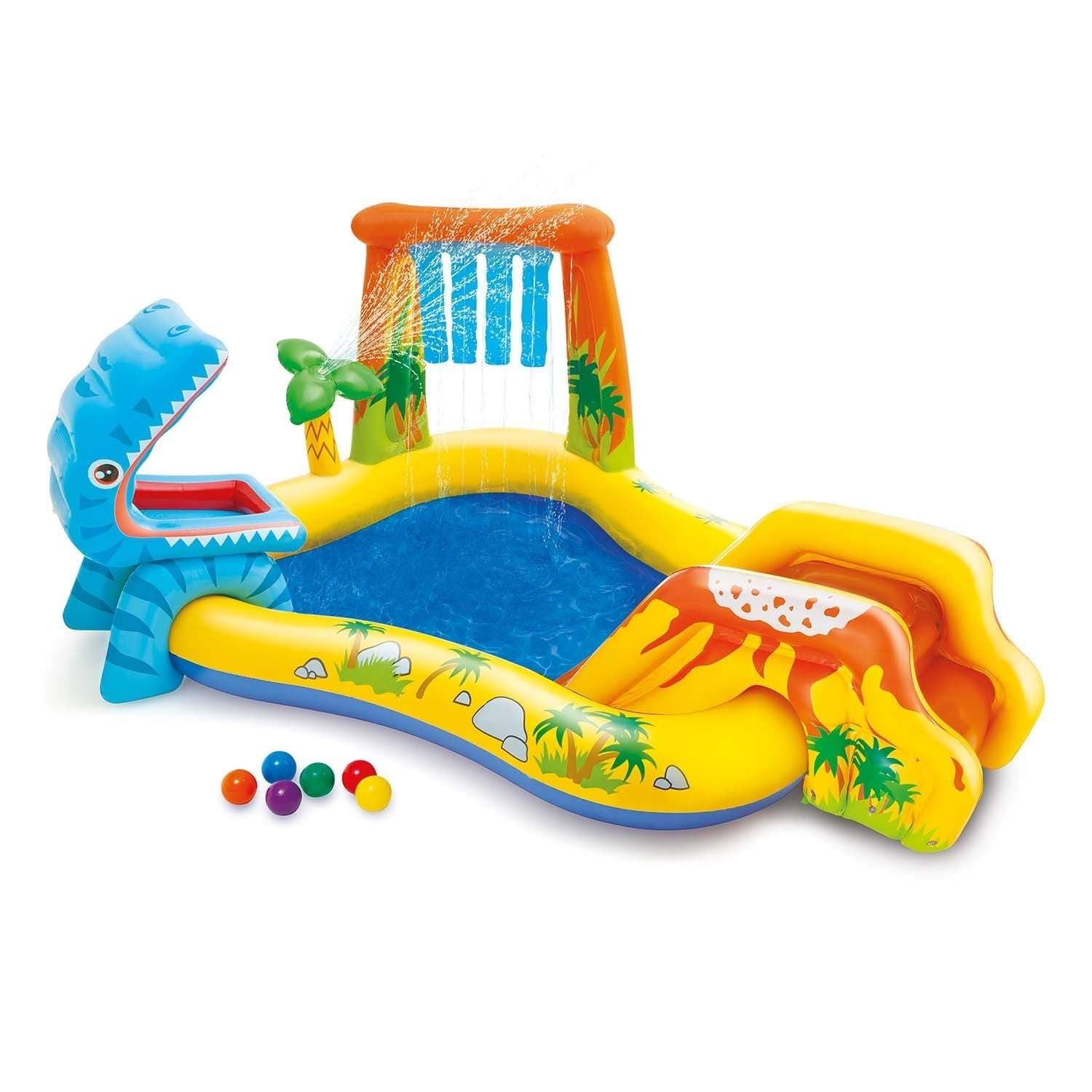 Dinosaurier lekplats med rutschkana 249 x 191 x 109 cm INTEX 57444