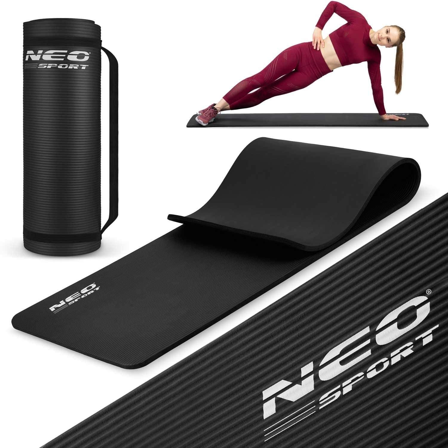 Tjock Träningsmatta 183 x 60 cm Neo-Sport - Svart (192300)