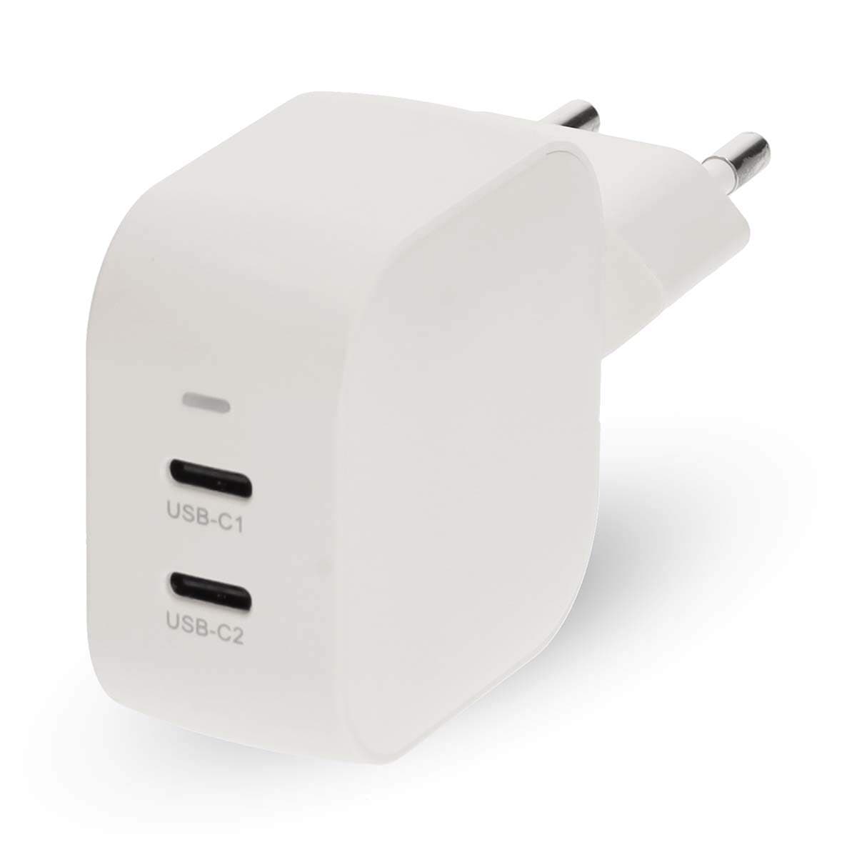 Väggladdare | 45 W | GaN | PD3.0 | Snabbladdningsfunktion | 2,25 / 3,0 A | Antal utgångar: 2 | 2x USB-C™ | Automatiskt spännings
