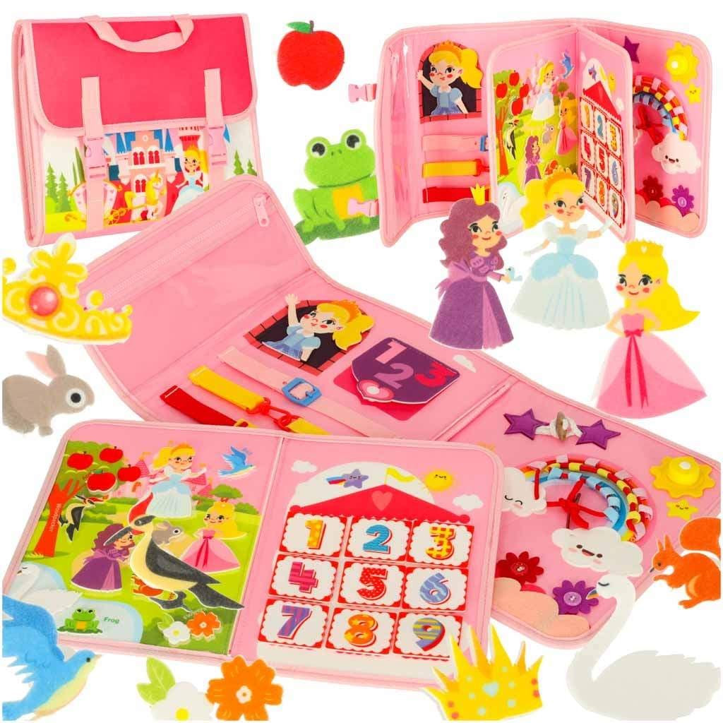 Montessori ryggsäck manipulativ styrelse rosa