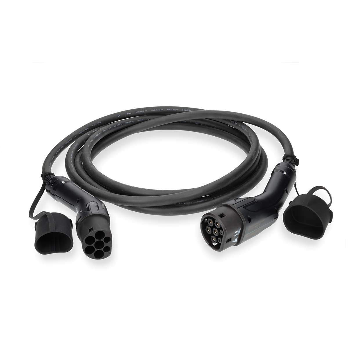 Elfordonskabel | Cable Type 2 | 32 A | 22000 W | 3-Faser | 5.00 m | Svart | Presentbox