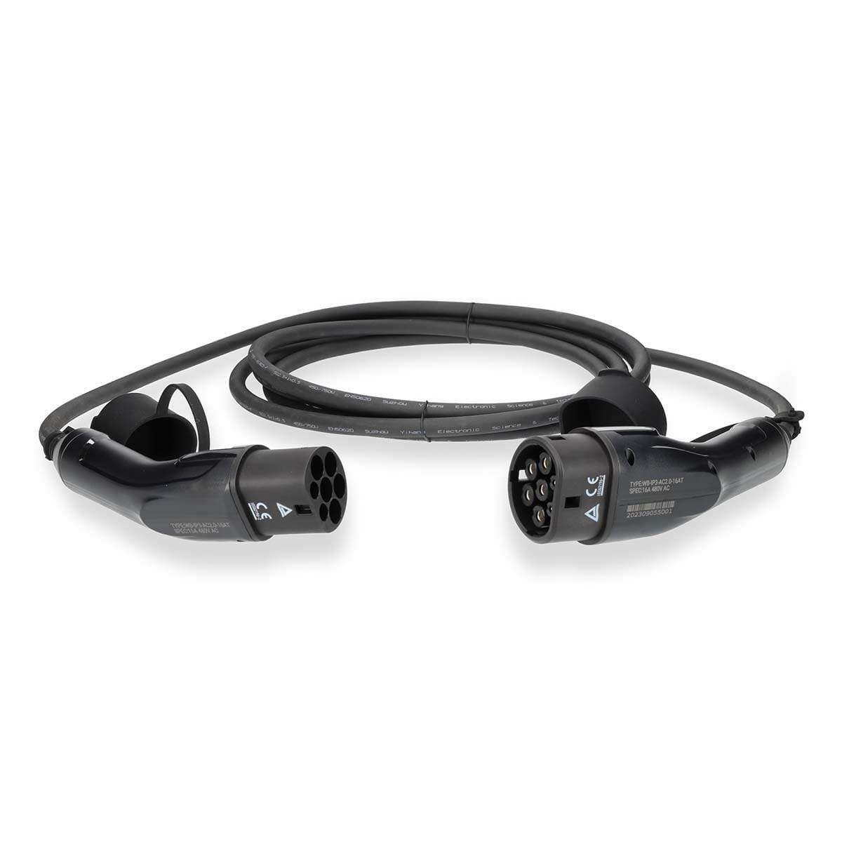 Elfordonskabel | Cable Type 2 | 16 A | 11000 W | 3-Faser | 5.00 m | Svart | Presentbox