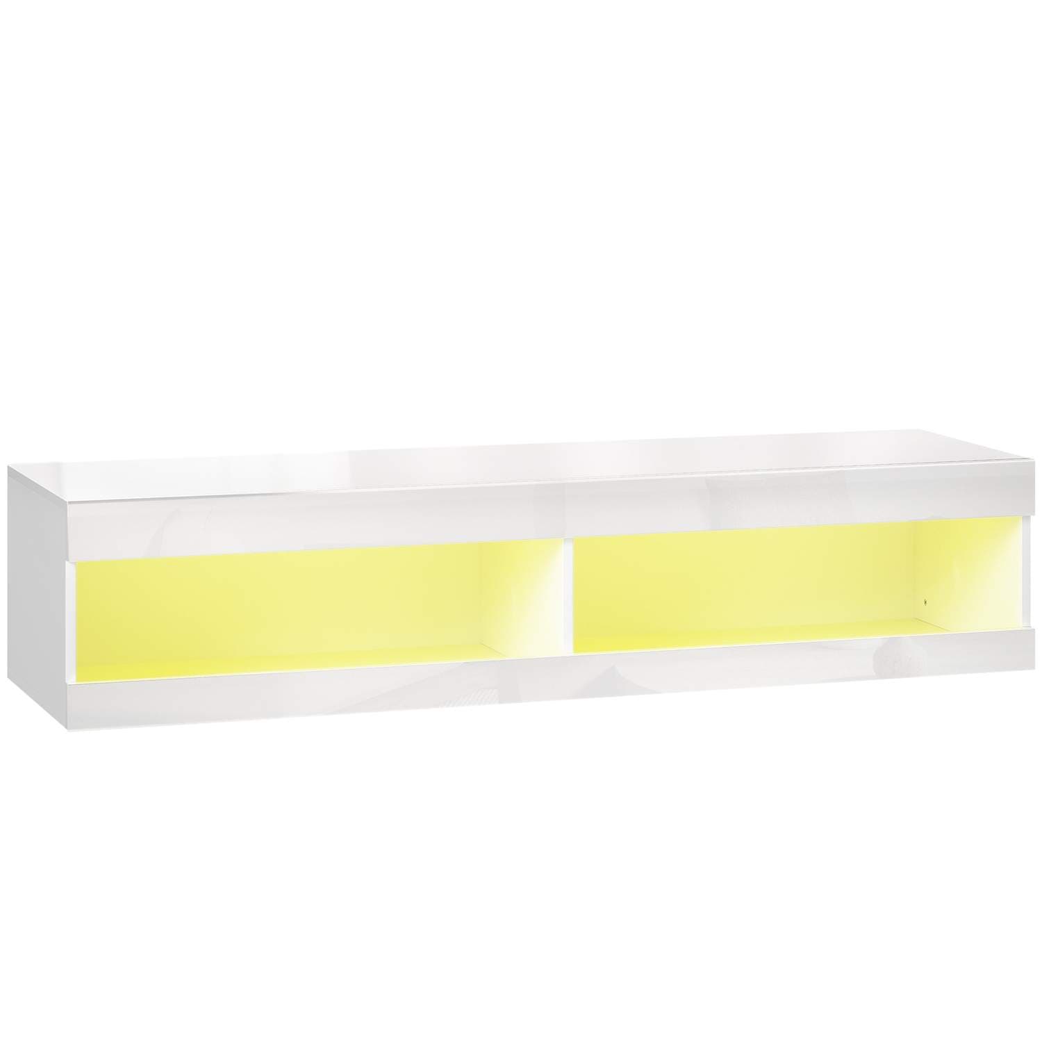 Flytande TV-stativ med RGB LED, 55-60 tum, blank vit