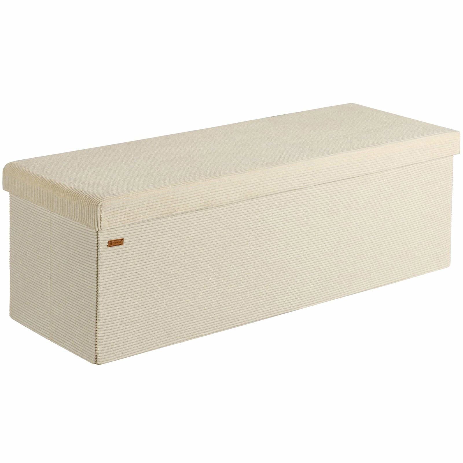 Bänk Beige Snöre 114x38x38cm MDF Hopfällbar