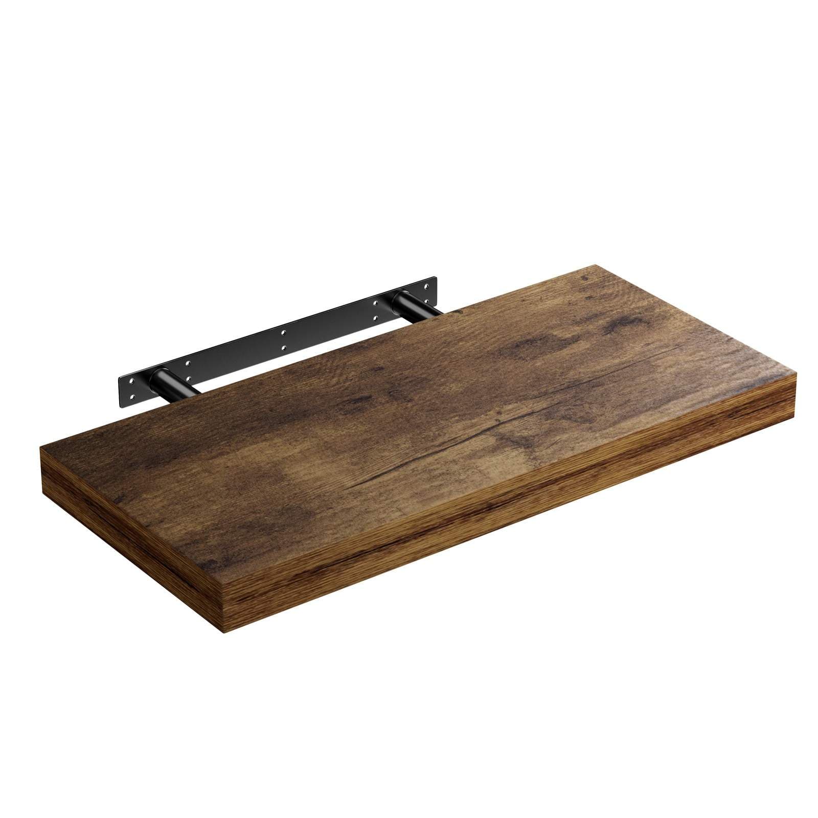 Flytande hylla mörk ek 50cm – Modern vägghylla, 15kg kapacitet