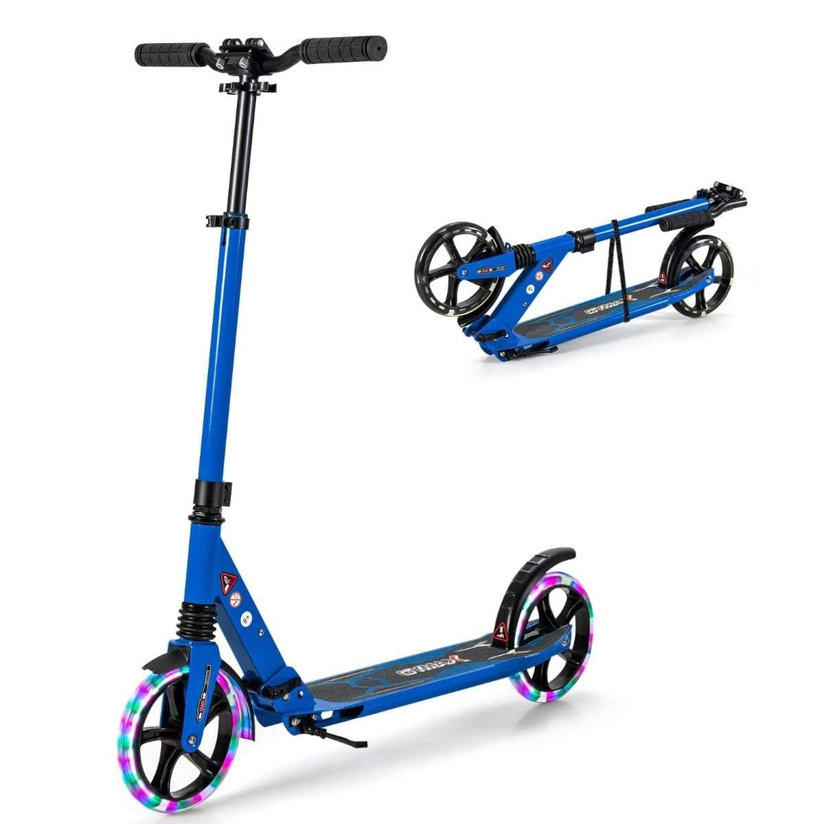 Justerbar barnsparkcykel med LED-hjul – hopfällbar och bärbar
