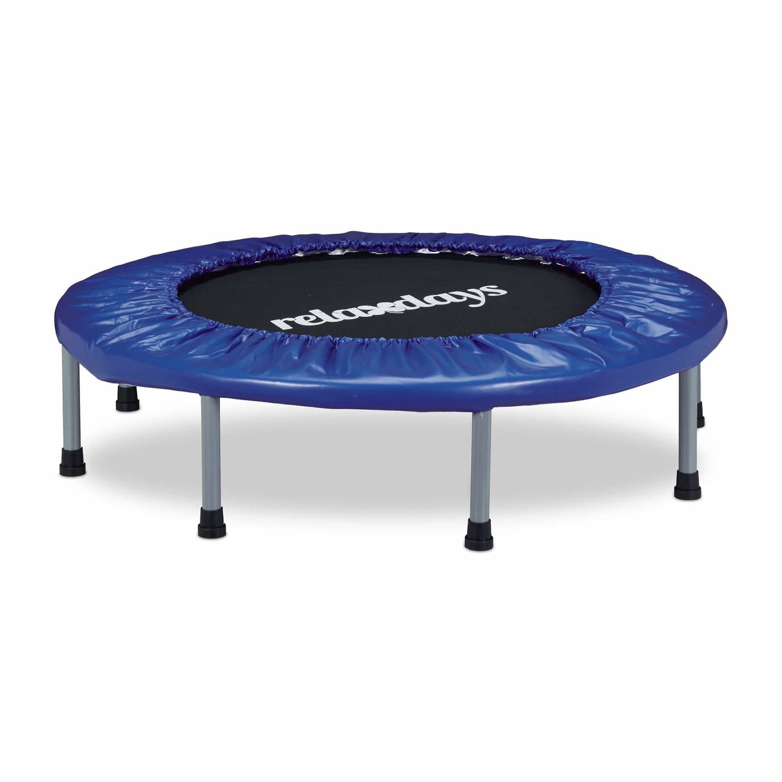 Hopfällbar Fitness studsmatta, blå-svart, inomhus träningstrampolin Rebounder
