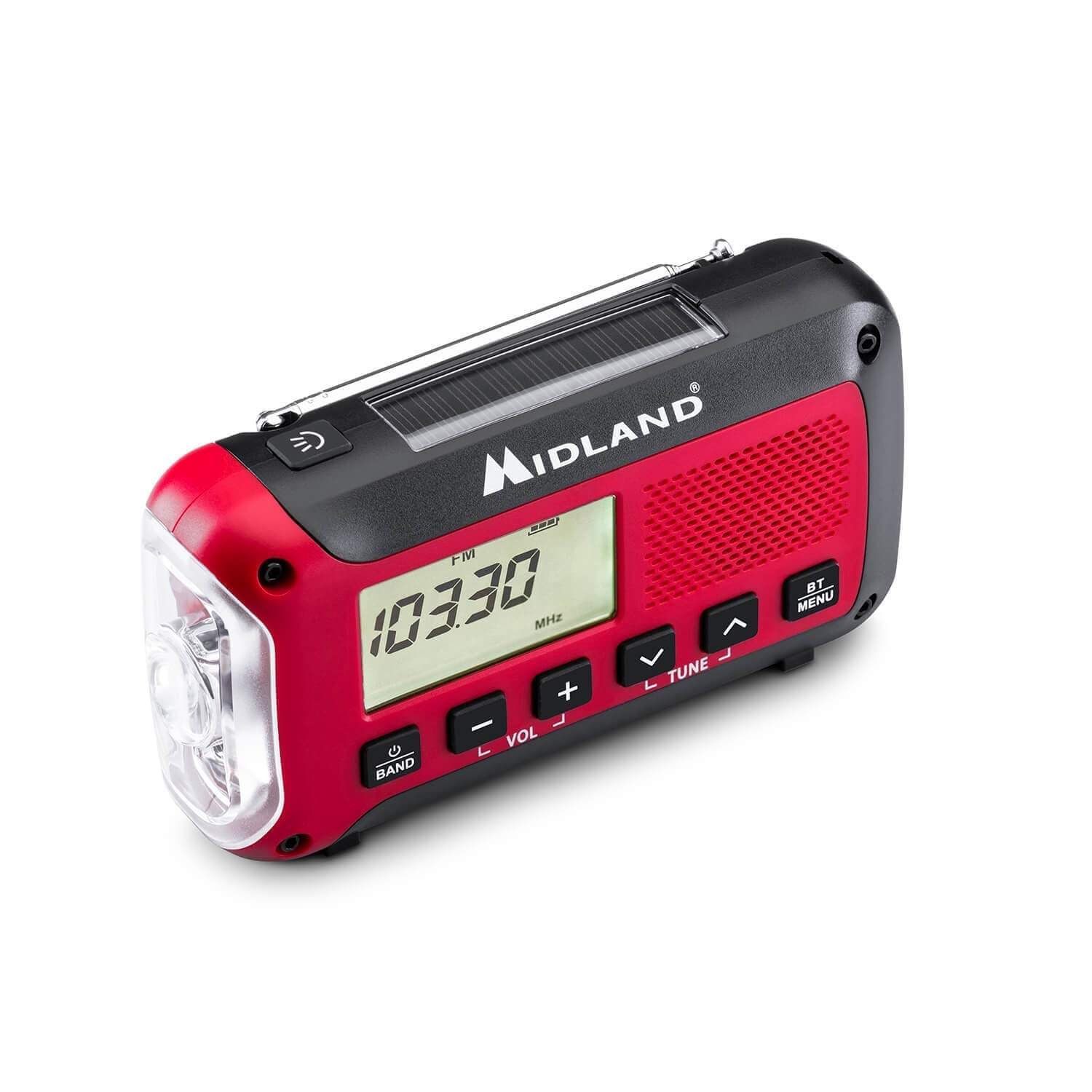 MIDLAND Emergency Radio Power Bank ER250BT Red Black