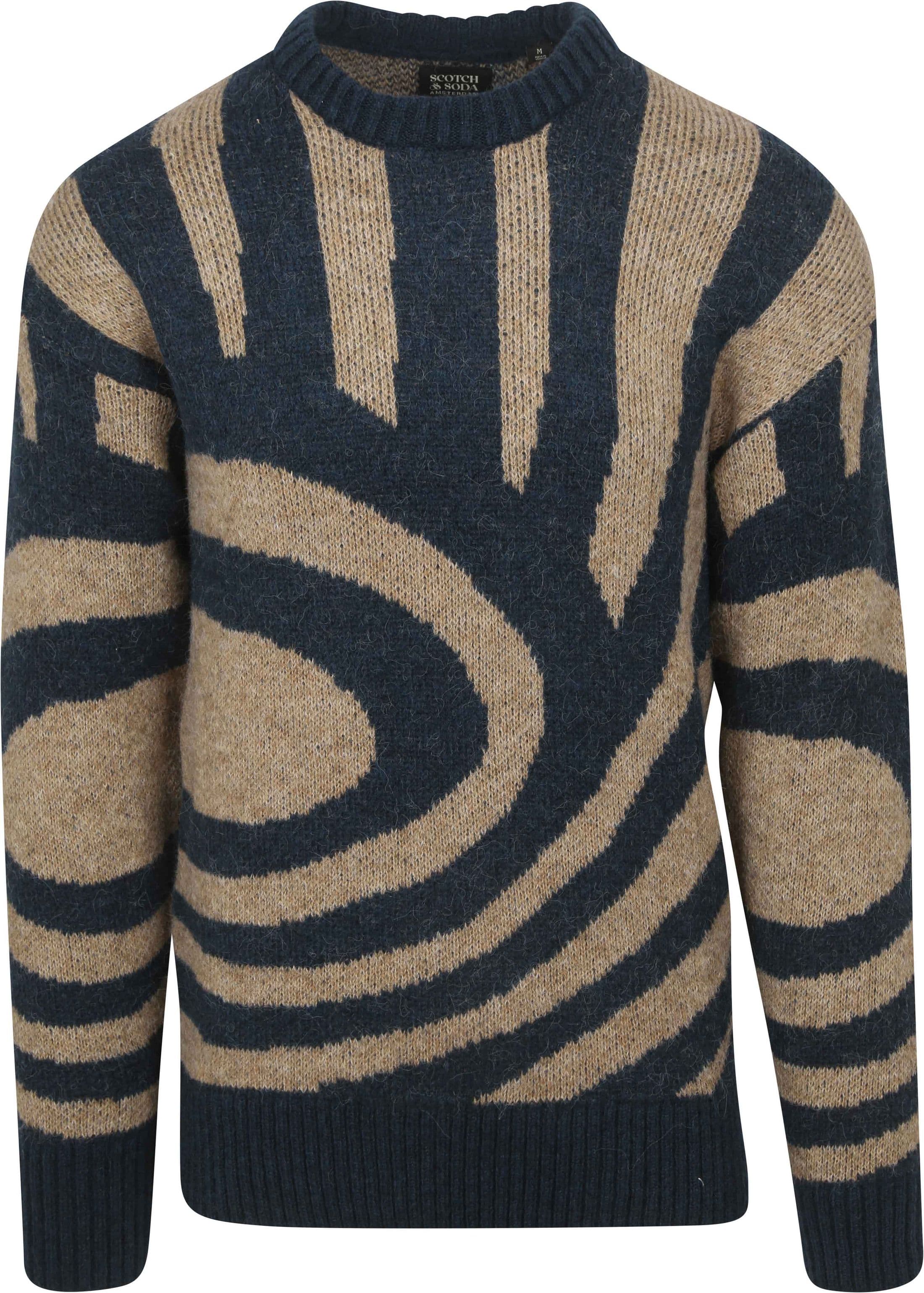 Scotch and Soda Tröja Vågor Marinblå Blå Mörkblå Storlek XL