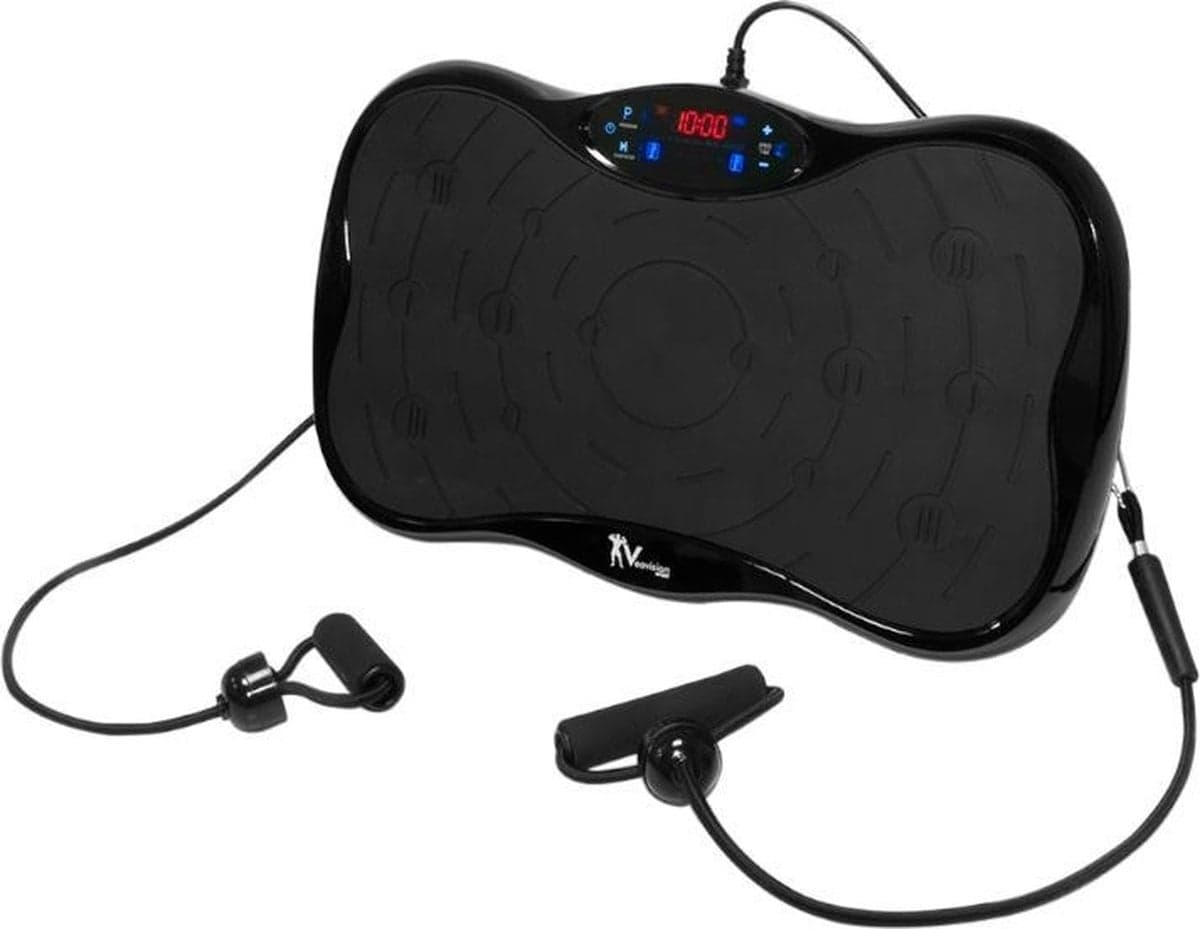 Multifunktionell vibrationsplatta för fitness & avkoppling med Bluetooth, 5 träningsband, 180 nivåer