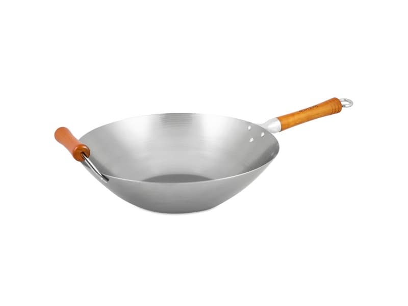Ken Hom Excellence, Rund, Wokpanna, Stål, Trä, Kolstål, 36 cm