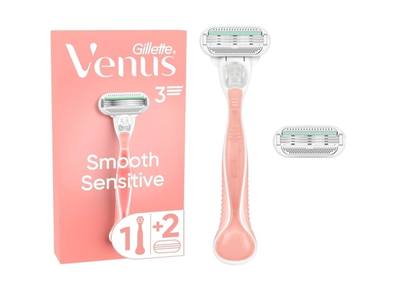 Gillette Venus Sensitive Smooth Women's Razor With 2 Heads Pinkwhite