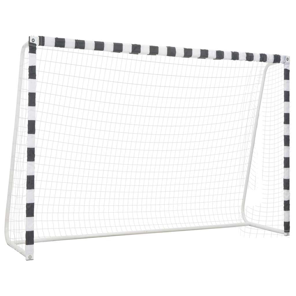 vidaXL Fotbollsmål 300x200x90 cm metall svart och vit