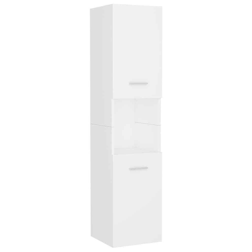 vidaXL Badrumsskåp vit 30x30x130 cm konstruerat trä