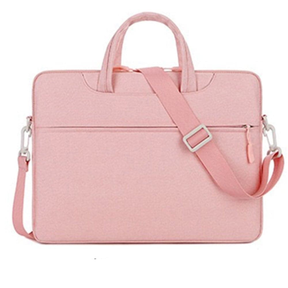 Universal laptop handväska axelväska bärväska för anteckningsbok portfölj portfölj 13-14 tums laptop (innerstorlek: 36x27cm) - Rosa