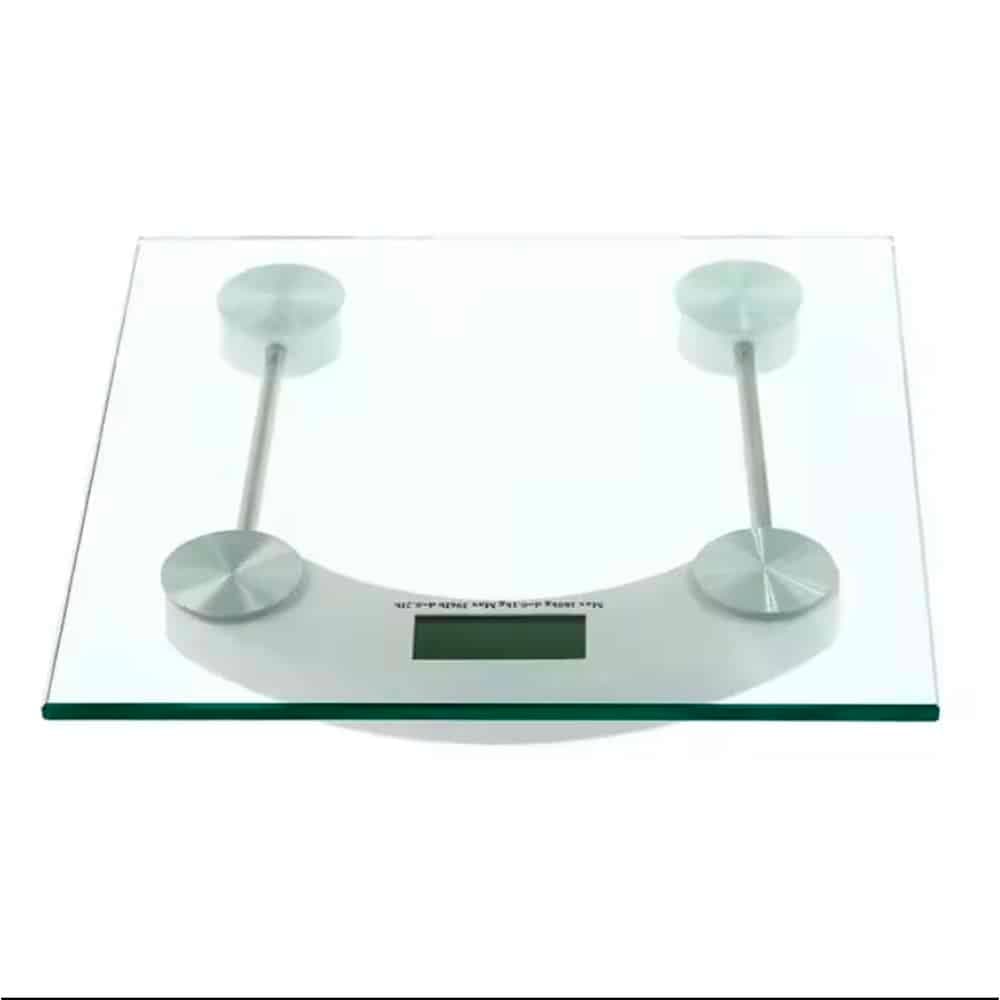 Bathroom scale (180 kg) with transparent glass platform