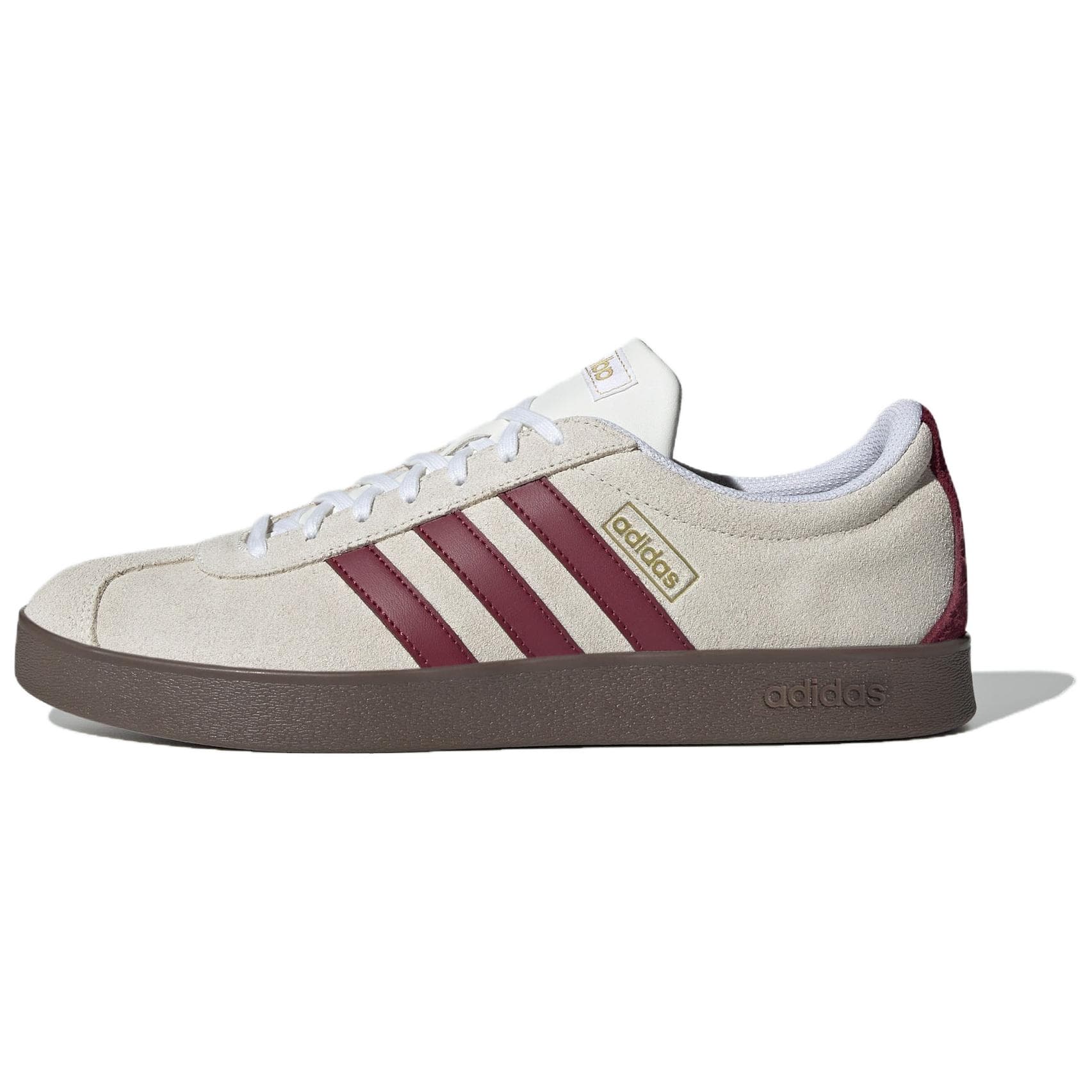 Adidas VL COURT 2.0 Slitstarka Låga Skateboardskor Unisex Ekrubruna Sneakers JR8310 cm