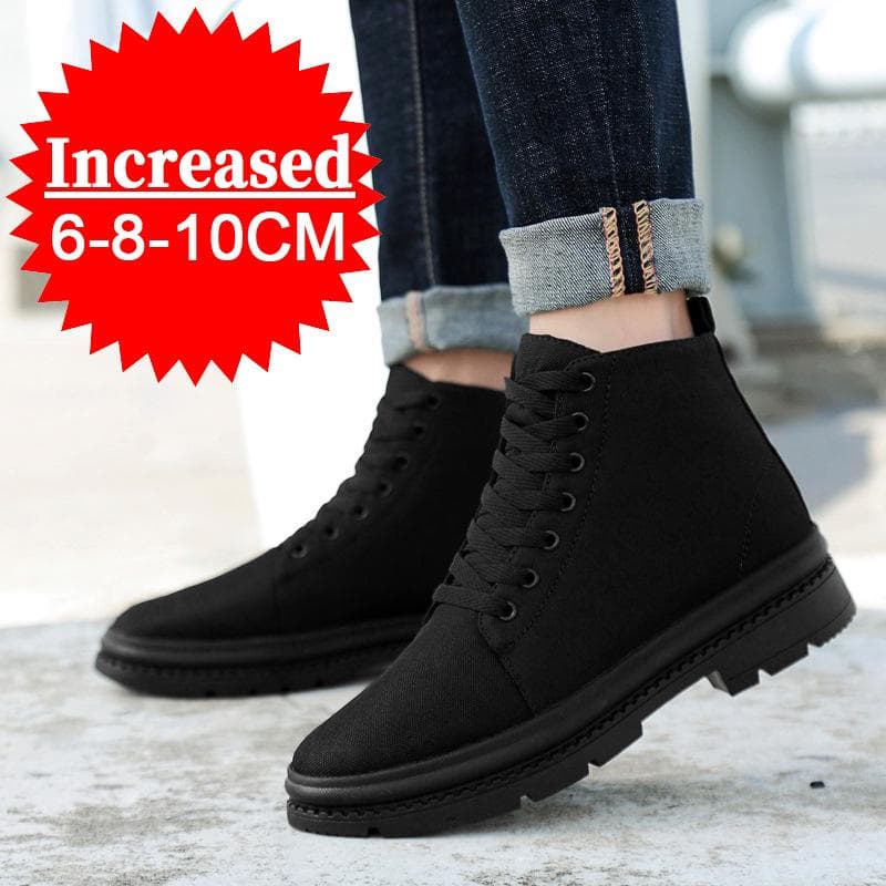 Herrstövlar Höjdskor Dolda Klackar Canvas Höjdskor För Man Dolda Klackar Öka Innersula 10CM 8CM Sport Höjdskor cm