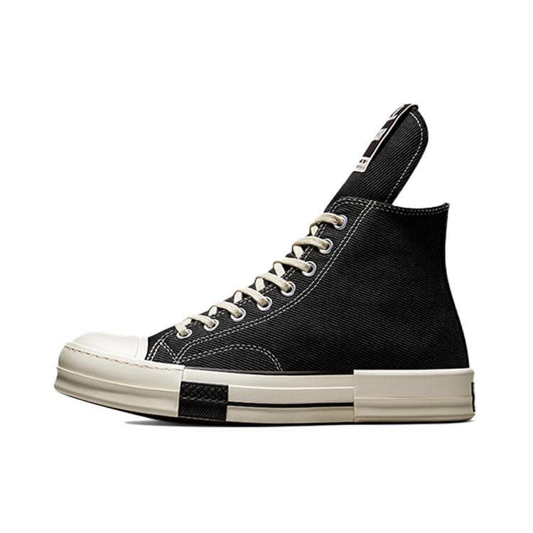 Rick Owens x Converse DRKSHDW DRKSTAR Chuck 70 High Svarta Unisex Sneakers Egret A00130C cm