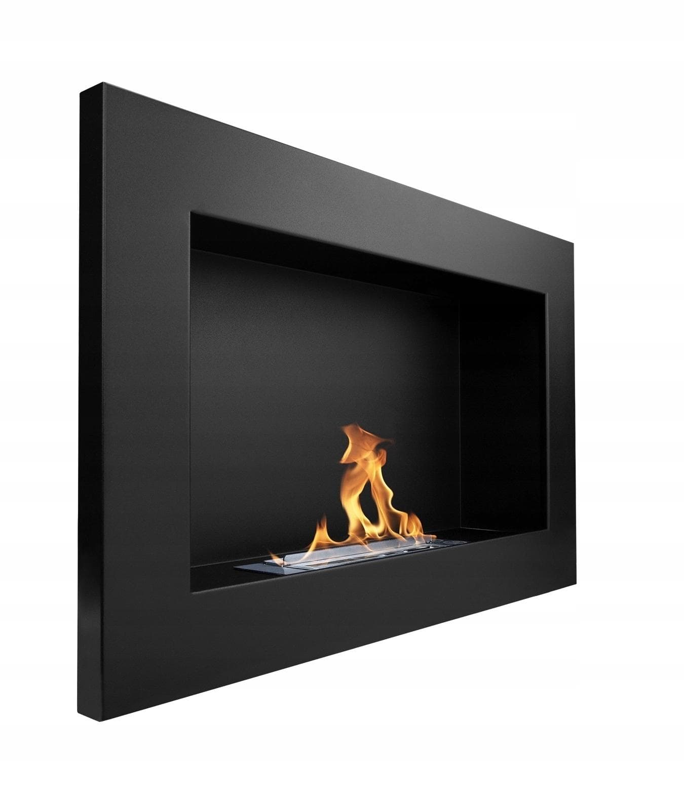 Hängande Biokamin 65X40X12 Cm Flammreglering Svart Strukturerad Matt