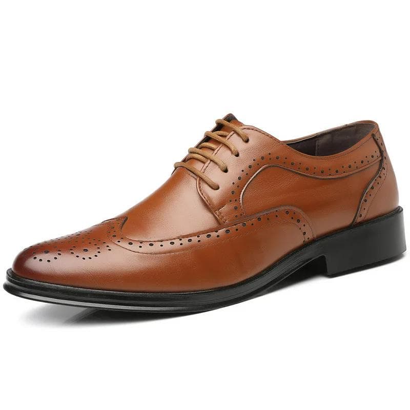 Oxford Skor Äkta kalvskinn Läder Brogue Klänning Skor Klassiska Business Formell Skor Herr cm brun
