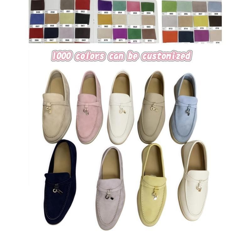 Högkvalitativa Slitstarka Casual Loafers i Fårskinn Par-Loafers Anpassningsbara Färger Tillgängliga A040224 cm blå