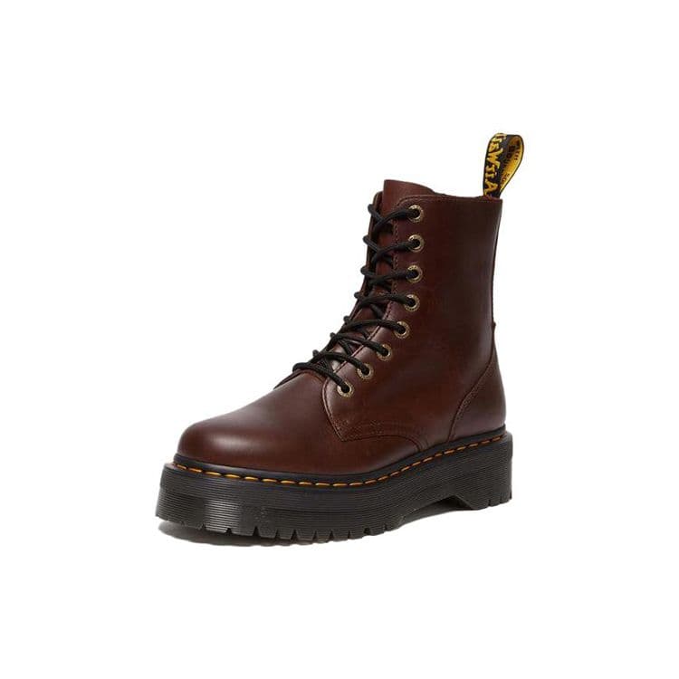 Dr. Martens Jadon Series Läder Rund Tå Snörning Platt Korta Stövlar Damstövlar Mörkbruna 31375201 cm