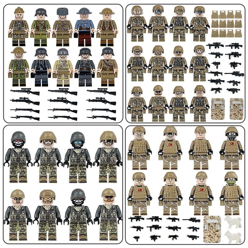 Militär Specia Force Soldiers SWAT Gun Vapen Byggstenar Kit Tegelset Klassiska armar Modell Barnleksaker