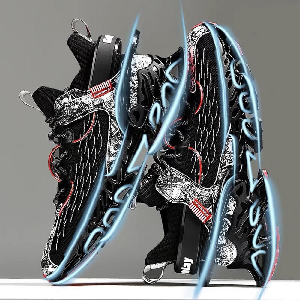 2024 Lexsan Herr Löparskor Sneakers Herr Tenis Lyxdesigner Mesh Andningsbara Casual Mode Bladdämpning för Män cm