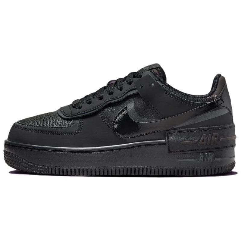 Nike Air Force 1 Shadow Triple Black Damsne Sneakers FB7582-001 cm svart
