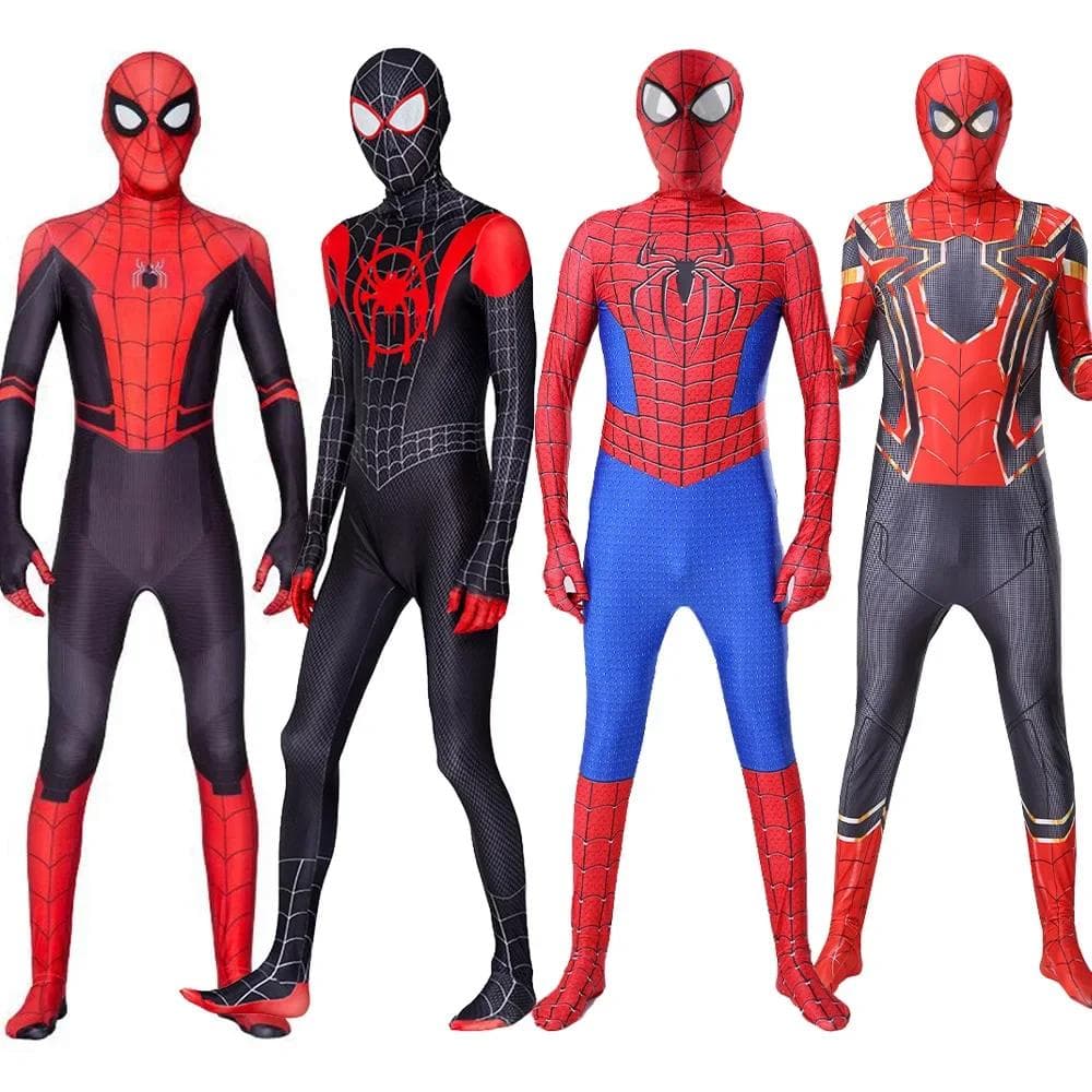 Barnkostymer Superhjälte Miles Spider-Man Cosplay Jumpsuit Bodysuit Zentai Avfyrningsanordning Halloweenkostymer för Barn Vuxen cm